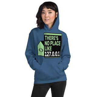 Cybersecurity Geniuses No Place Like 127.0.0.1 Hoodie Front
