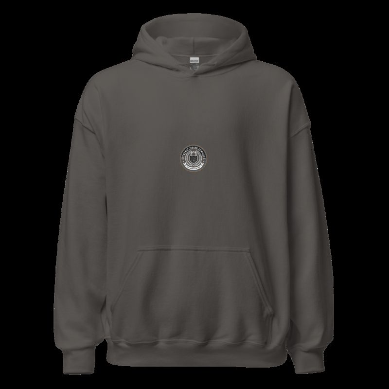 Cybersecurity Geniuses Shield Crest Hoodie Charcoal