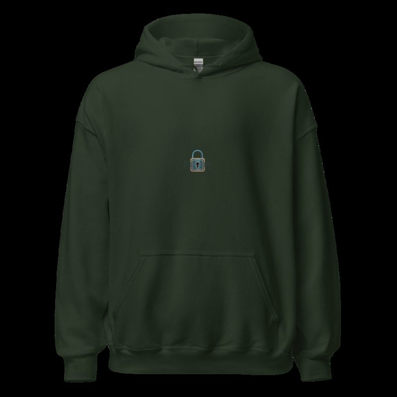 Cybersecurity Geniuses Lock Circuit Icon Hoodie Forest Green