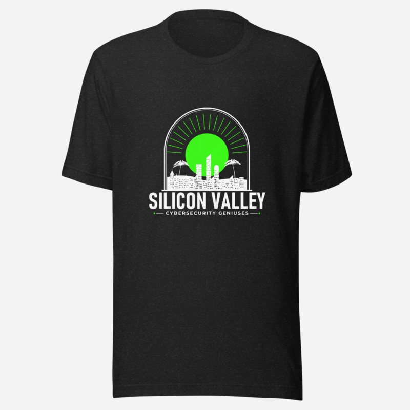 Cybersecurity Geniuses Silicon Valley Skyline Tee Black Heather