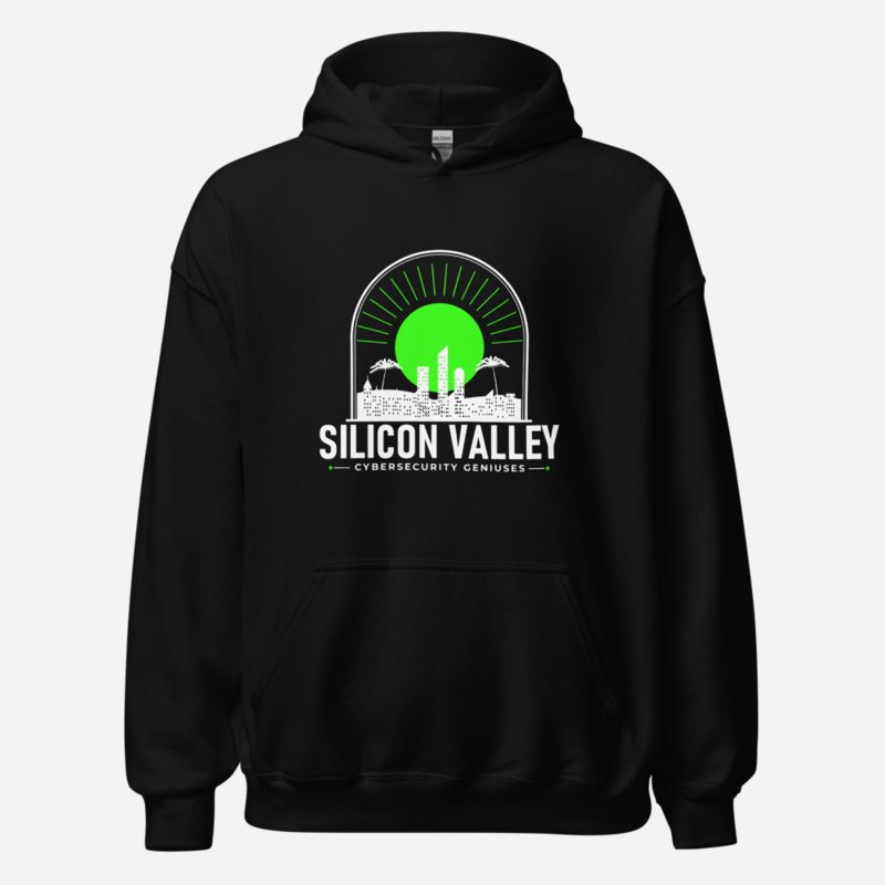 Cybersecurity Geniuses Silicon Valley Skyline Hoodie Black