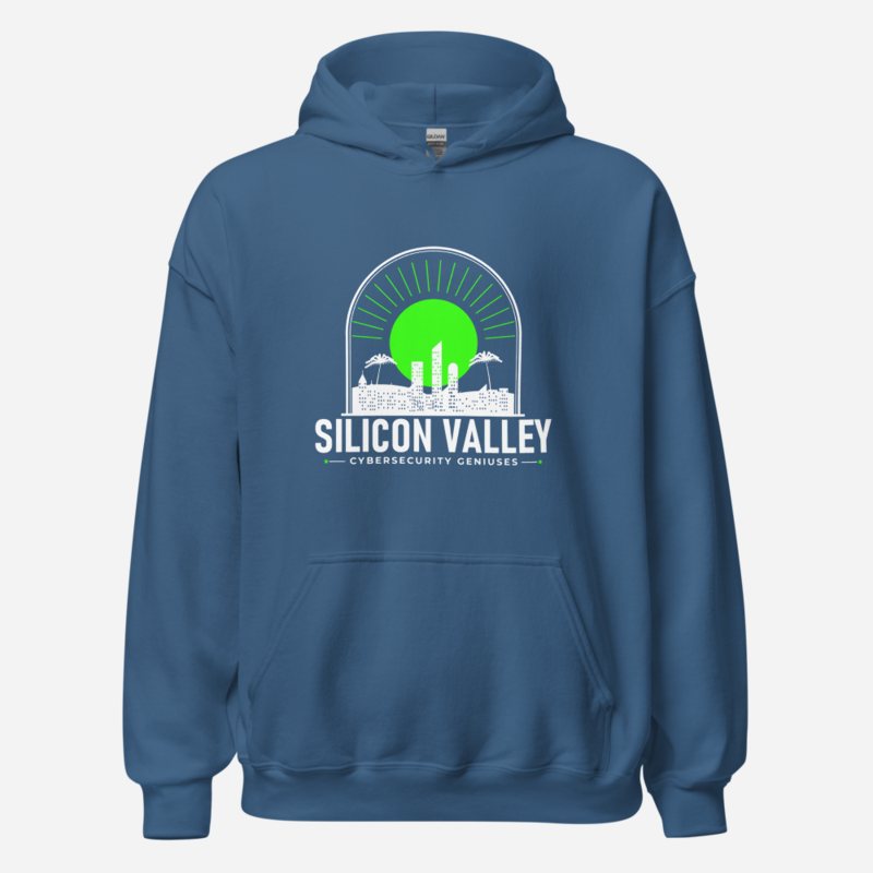 Cybersecurity Geniuses Silicon Valley Skyline Hoodie Indigo Blue
