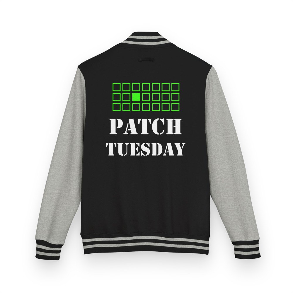 Cybersecurity Geniuses Patch Tuesday Varsity Jacket