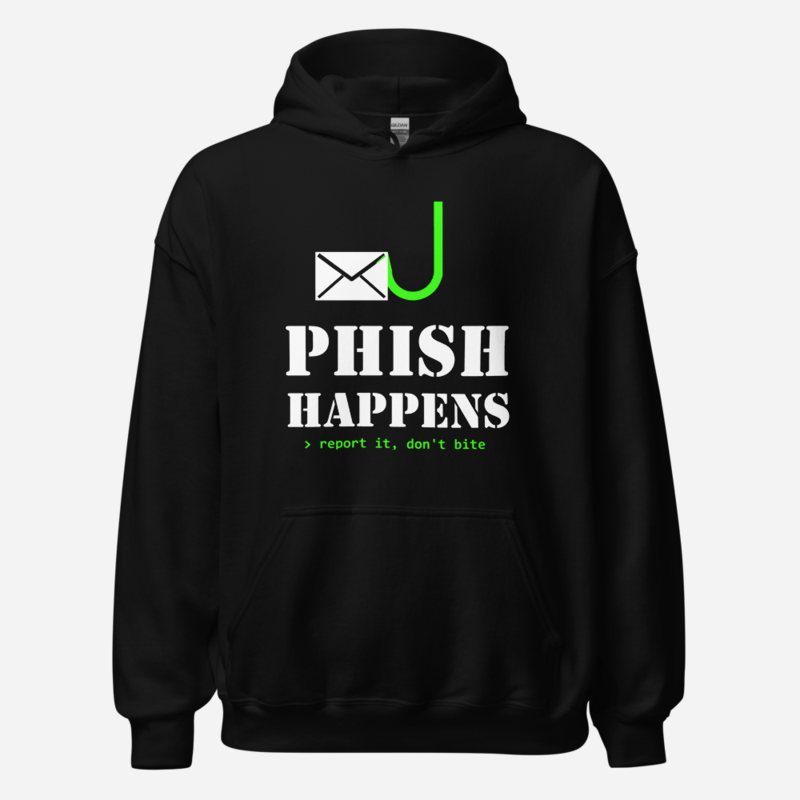 Cybersecurity Geniuses Phish Happens Hoodie Black