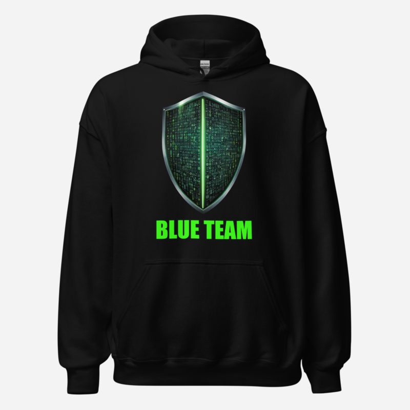 Cybersecurity Geniuses Blue Team Shield Hoodie in Black
