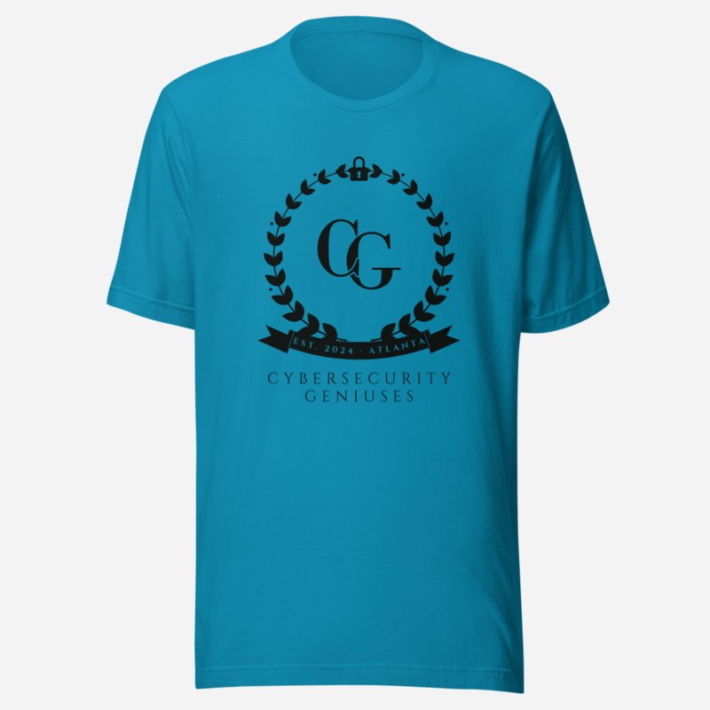 Cybersecurity Geniuses Maison Crest Tee in Aqua