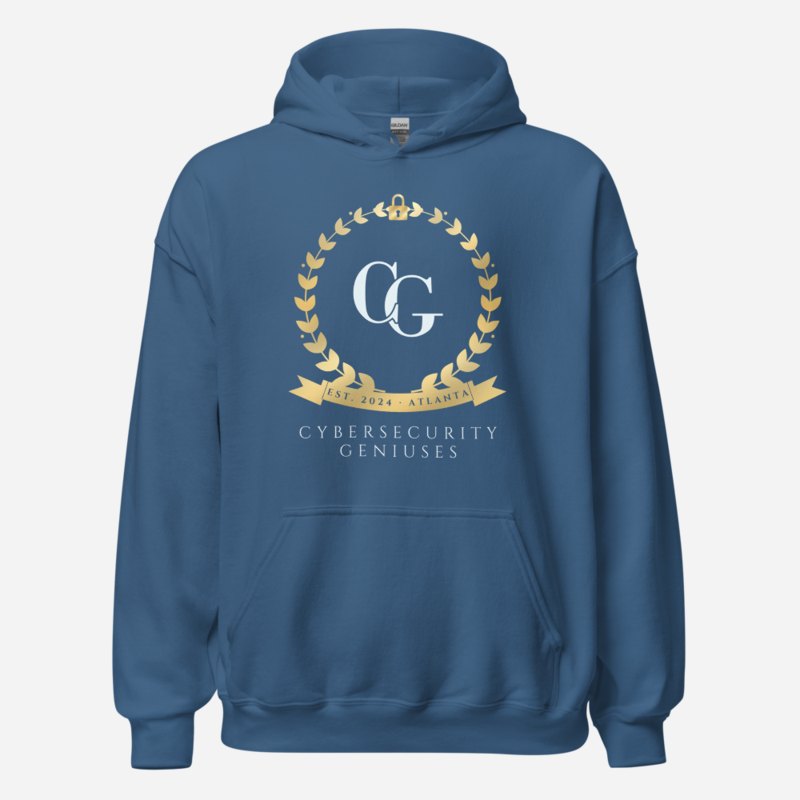Cybersecurity Geniuses Maison Crest Hoodie in Indigo Blue