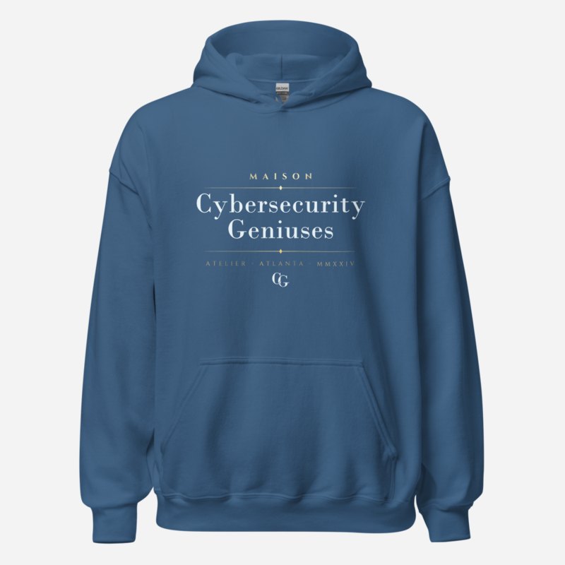 Cybersecurity Geniuses Maison Signature Hoodie in Indigo Blue