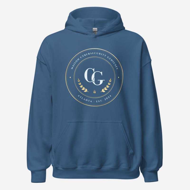 Cybersecurity Geniuses Maison Medallion Hoodie in Indigo Blue