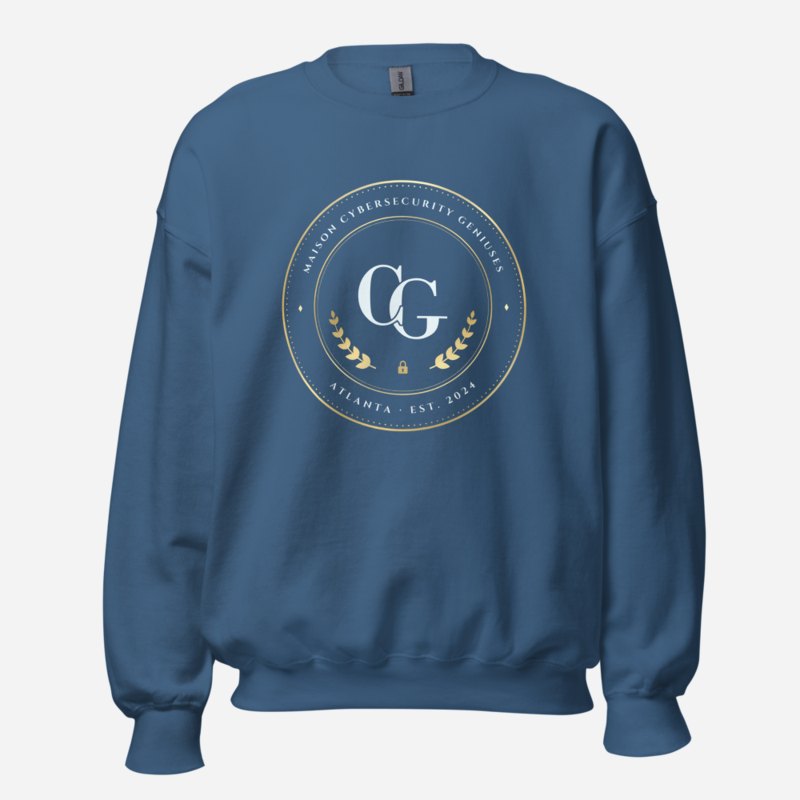 Cybersecurity Geniuses Maison Medallion Sweatshirt in Indigo Blue