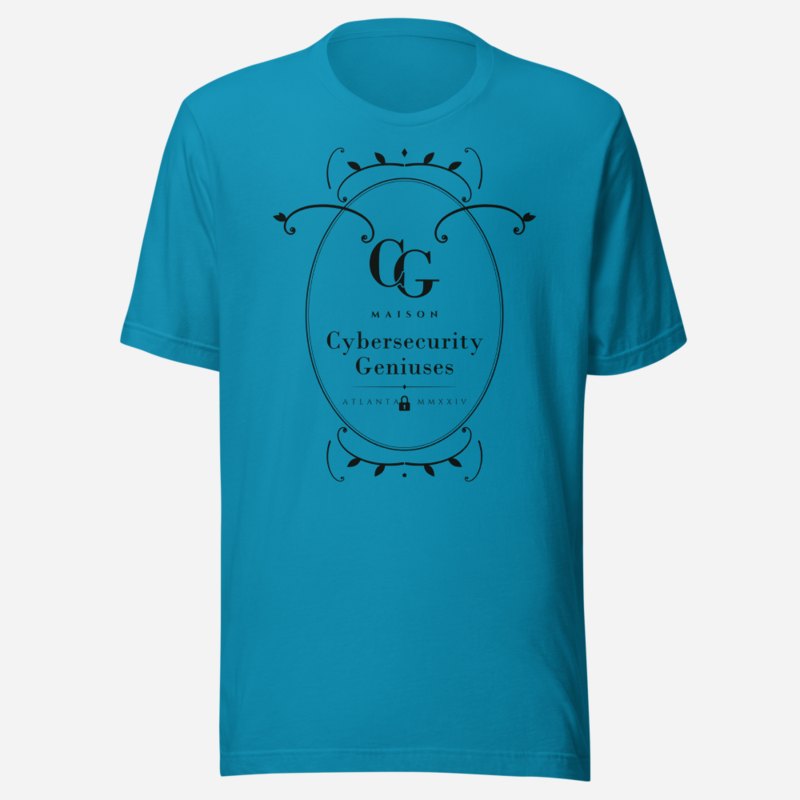 Cybersecurity Geniuses Maison Baroque Cartouche Tee in Aqua