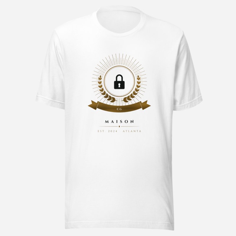 Cybersecurity Geniuses Maison Heraldic Emblem Tee White