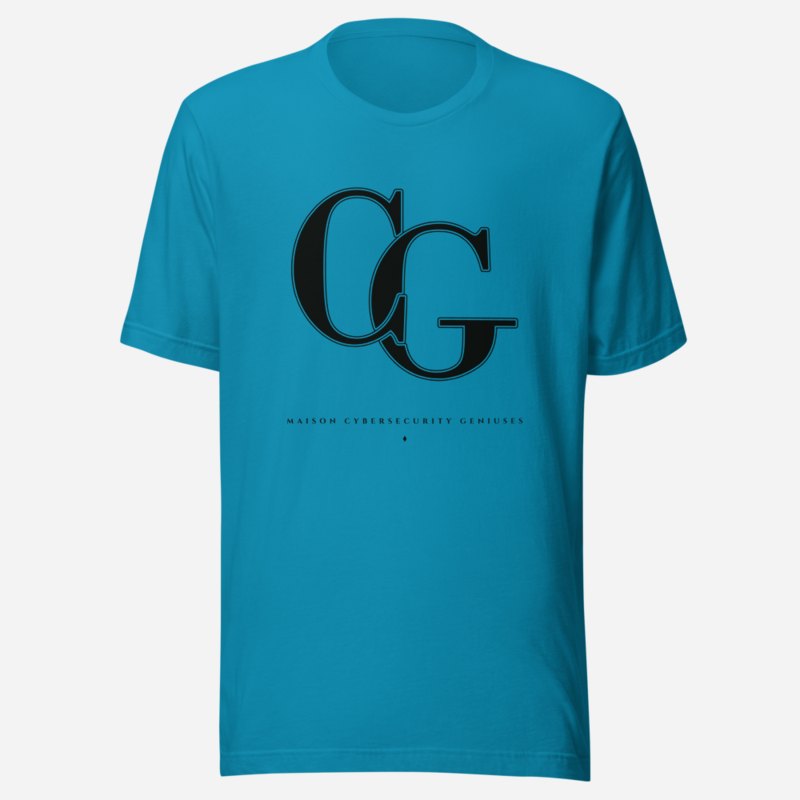 Cybersecurity Geniuses Maison Embroidered Monogram Tee Aqua