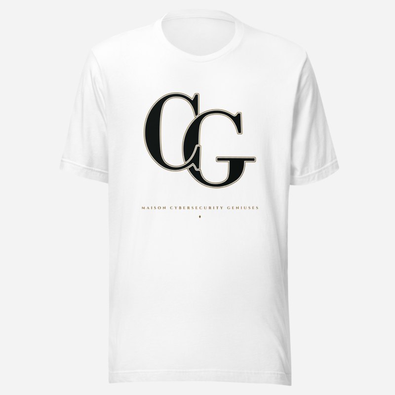 Cybersecurity Geniuses Maison Embroidered Monogram Tee White