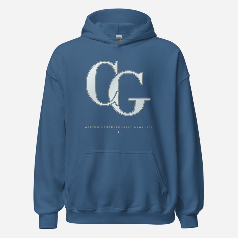 Cybersecurity Geniuses Maison Embroidered Monogram Hoodie Indigo Blue